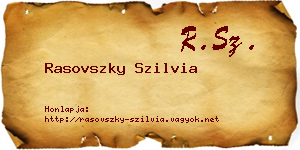 Rasovszky Szilvia névjegykártya