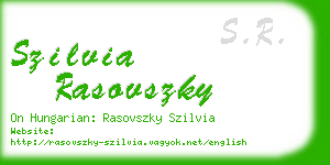 szilvia rasovszky business card